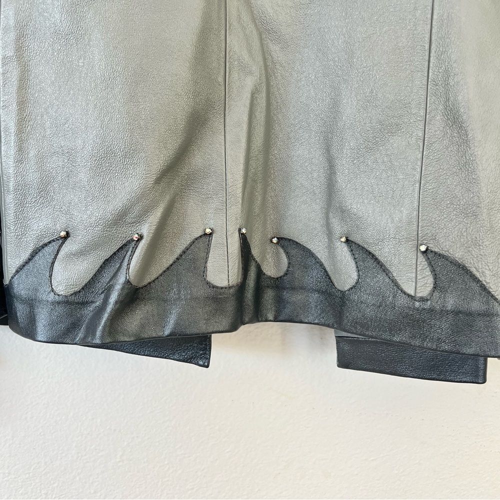 Maxene Couture New York Women’s Genuine Leather Silver Grey Jacket Size 20 NWT - Picture 12 of 12
